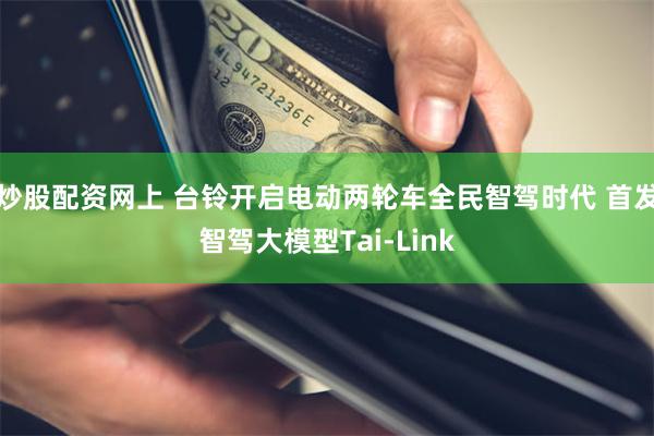 炒股配资网上 台铃开启电动两轮车全民智驾时代 首发智驾大模型Tai-Link